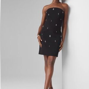 White House Black Market Strapless Black Dress